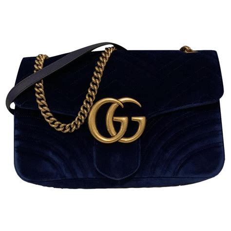 Gucci Marmont in velluto blu ref.246567 